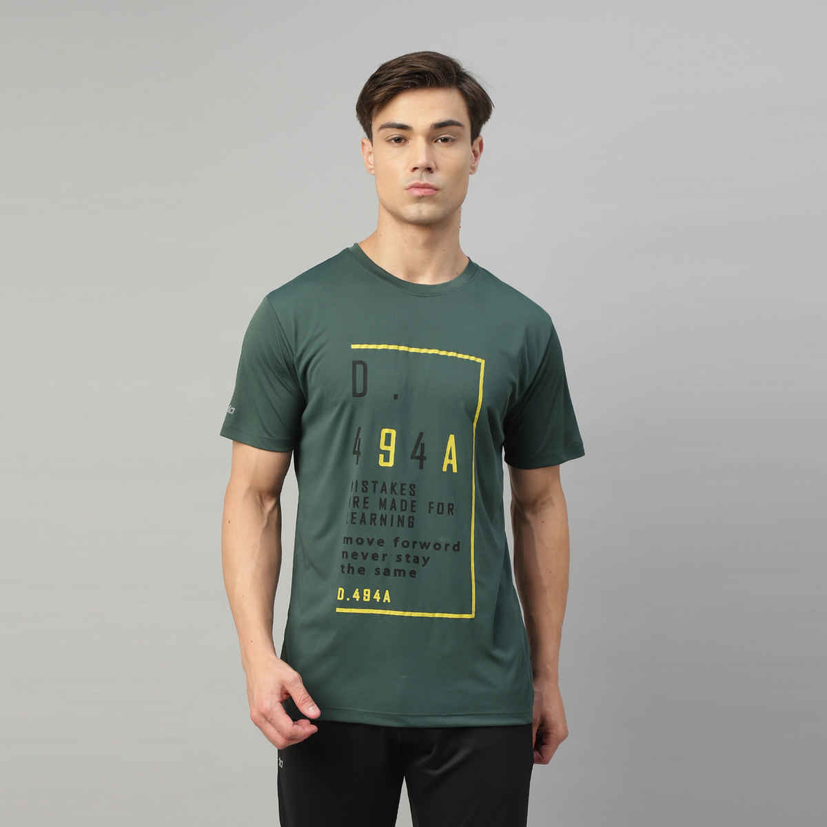 Dida Men's Dry Fit Sports T-Shirt | Comfortable and Stretchable | Trekking Green | S