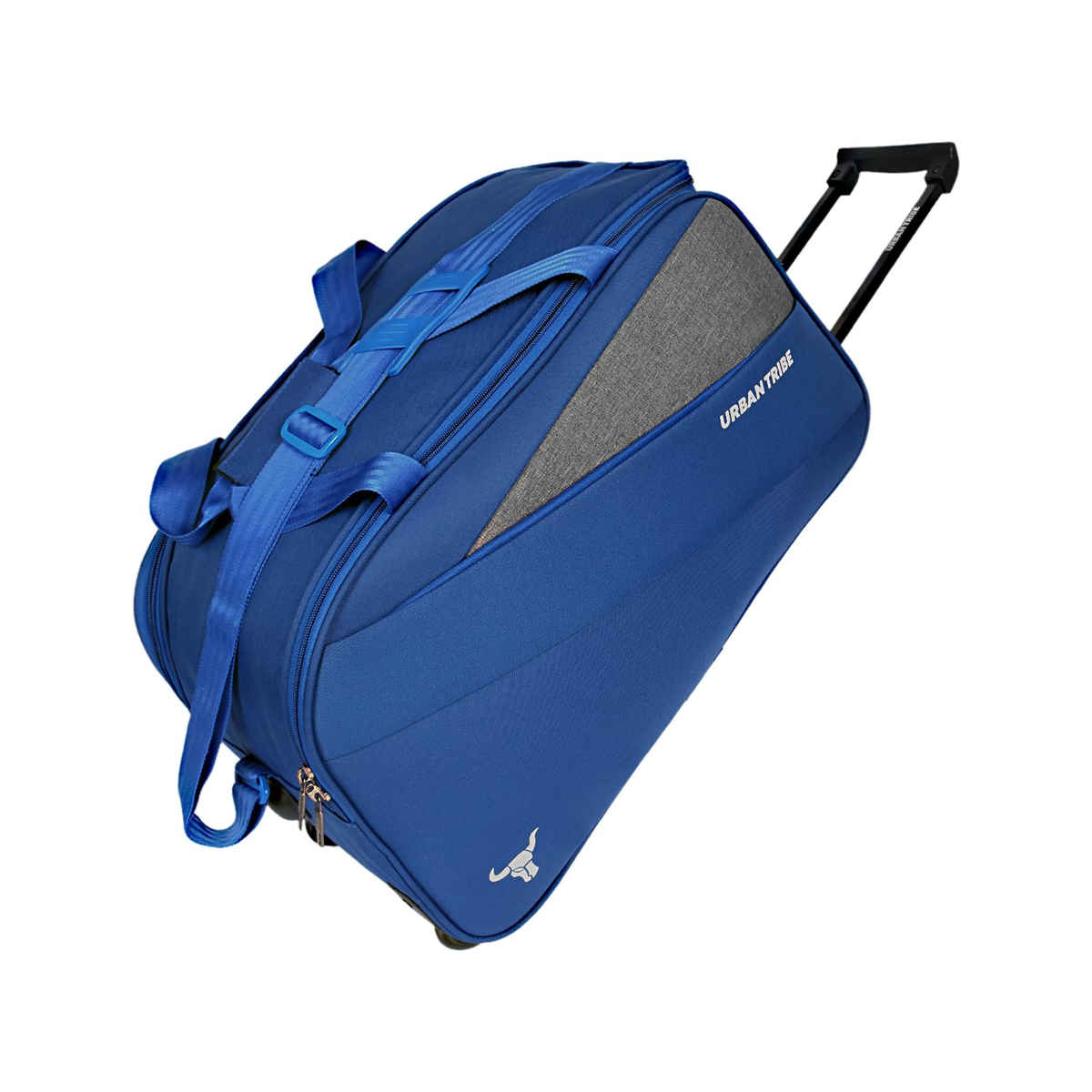 Urban Tribe Unisex Polyester 38 L Telescopic Duffle Trolley Bag | Blue