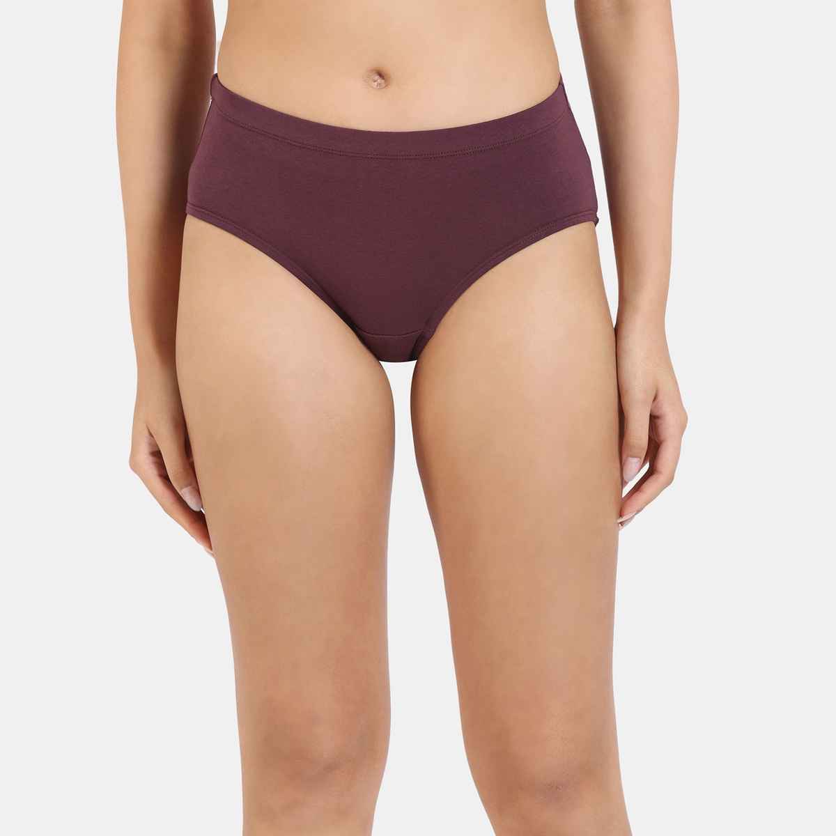 Zivame Women's Medium Rise Full Coverage Hipster Panty | Multicolour - M