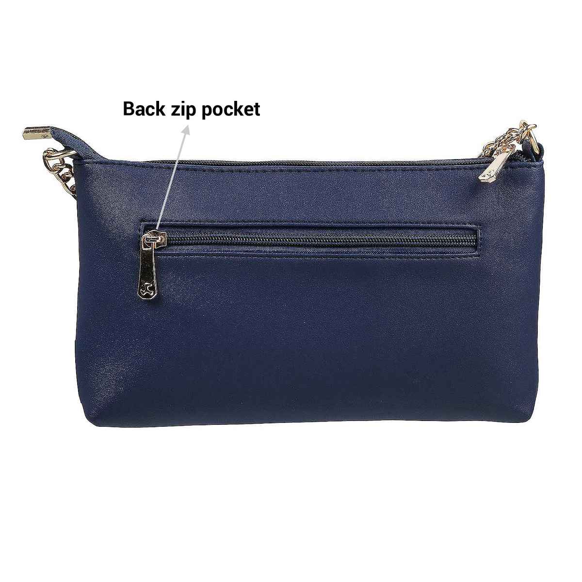 Mochi Blue Synthetic Sling Bag for Women | 66-7674-45