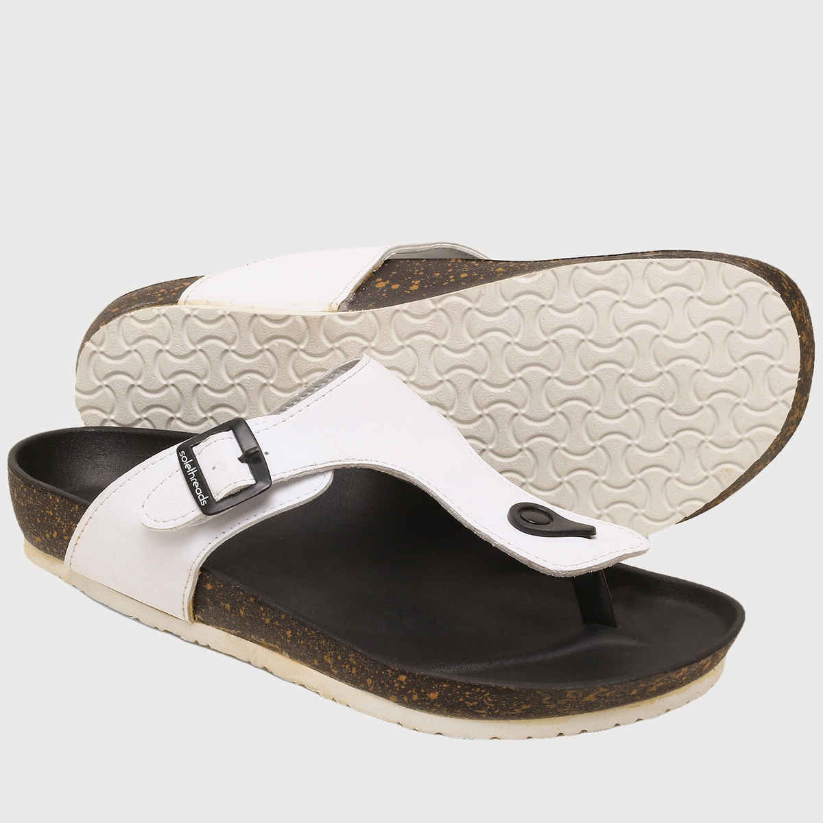 Solethreads Pharaoh White Sandals for Men | Size India/UK 7