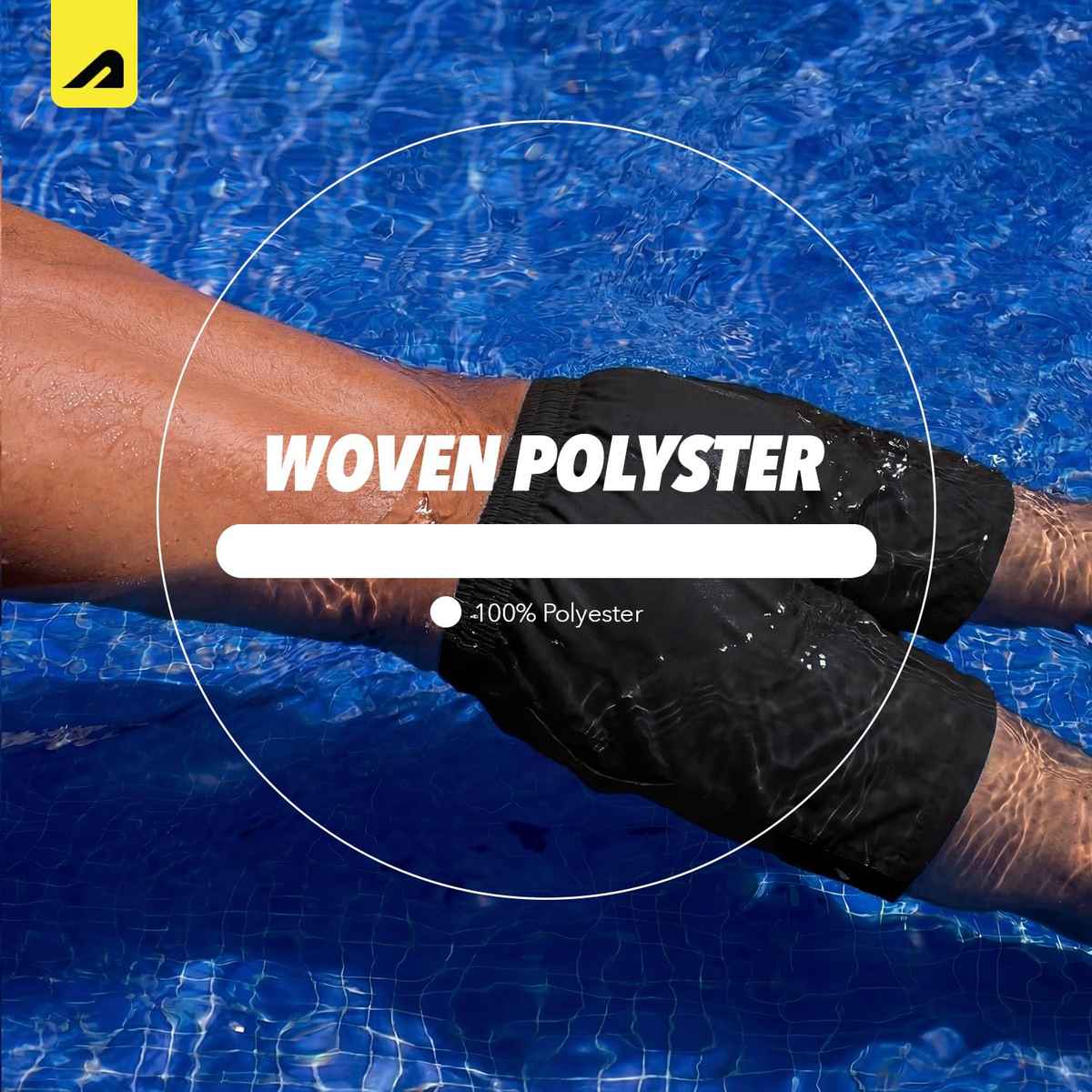 Boldfit Men's Swimming Shorts Stretchable Quick Dry | Black - S