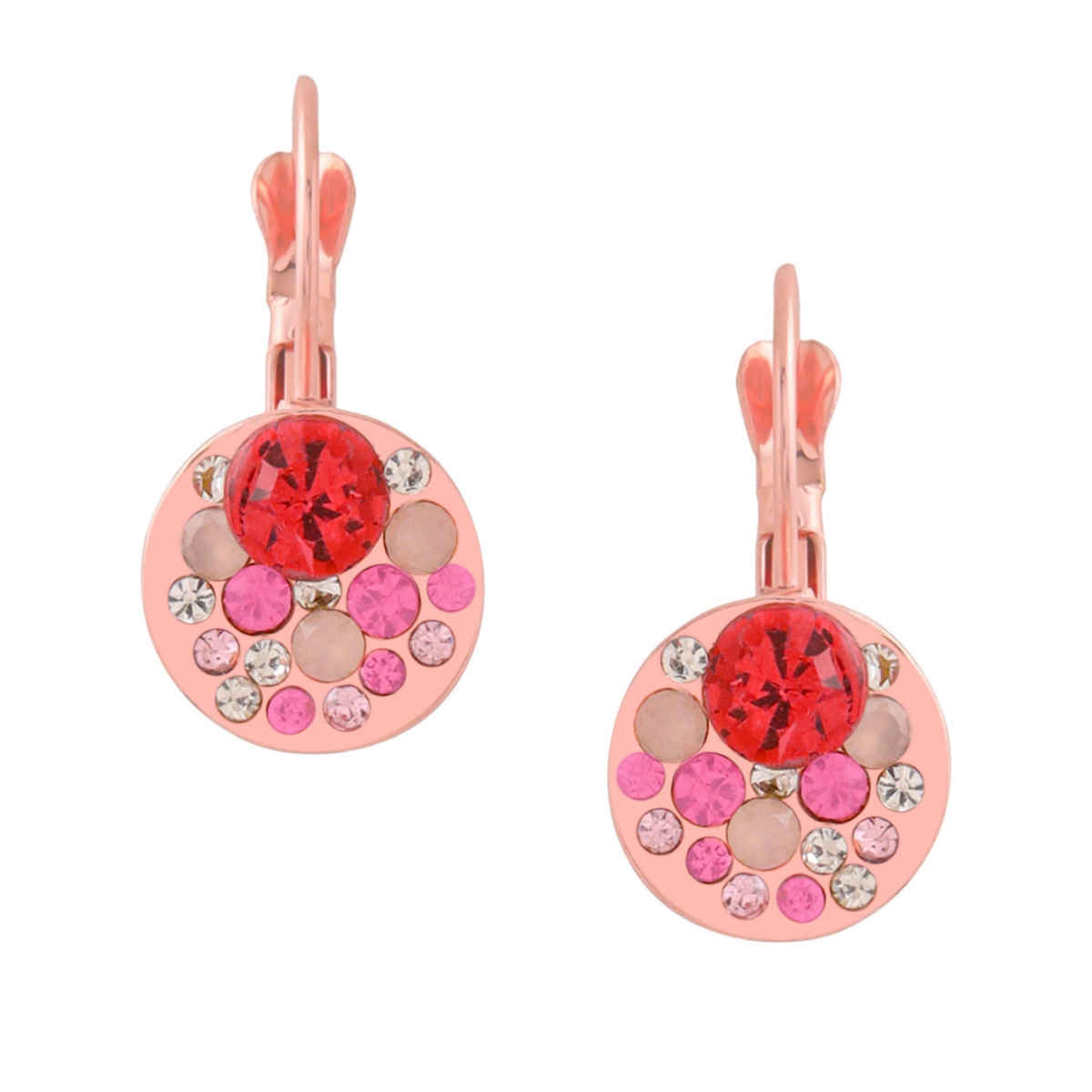 Yellow Chimes Pink Crystal Stone Earrings | Clip On