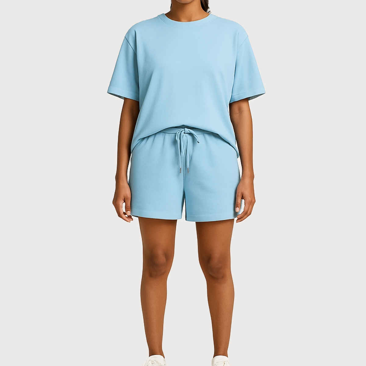 EQL Women's Pure Cotton Shorts | Light Blue - L