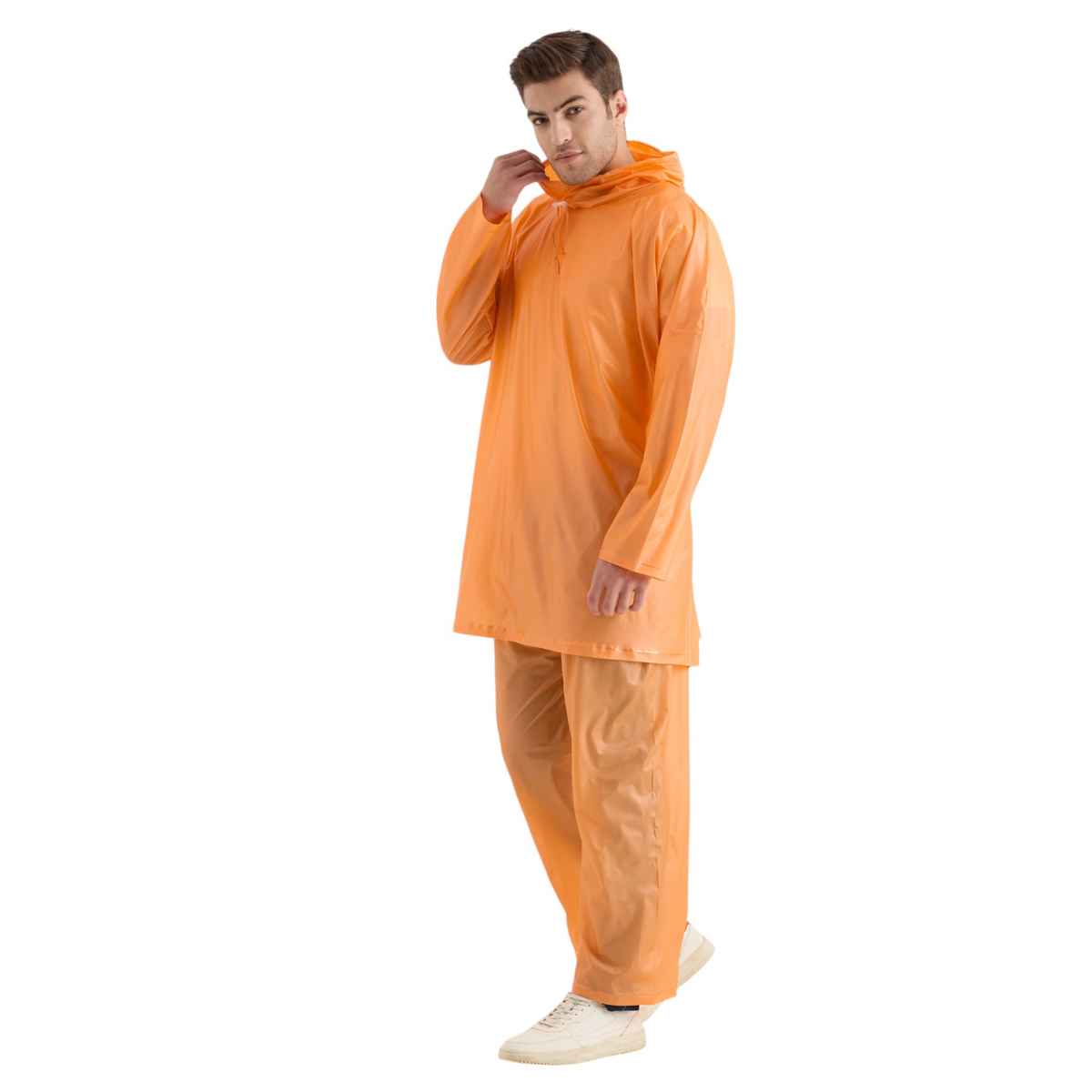Highland Men's Leader | PVC Poncho With Pant | Orange - Free Size