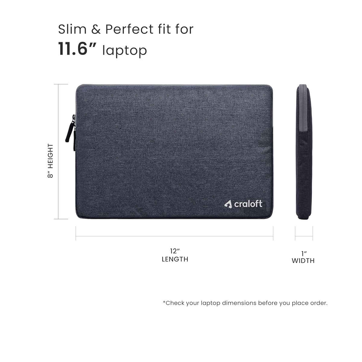 Craloft Upto 11.6 Inch Tablet Sleeve Case Cover Bag with Charger Pouch for Samsung/iPad/Xiaomi