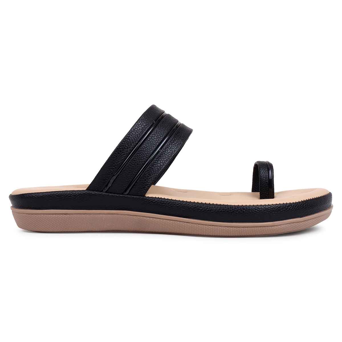 Trase Comfortable Flat Slippers For Women - Black | 8 UK