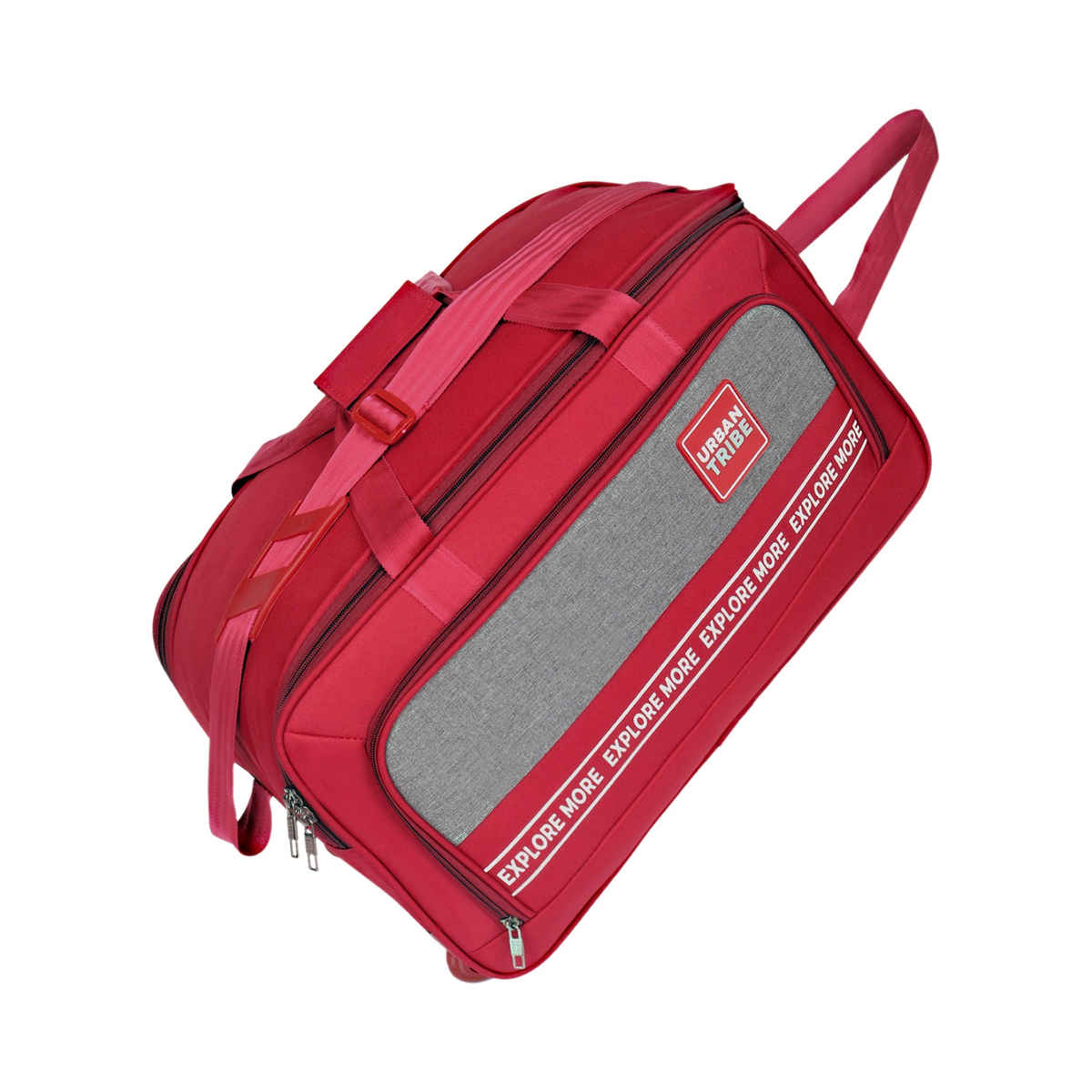 Urban Tribe Unisex Polyester 46 L Telescopic Duffle Trolley Bag | Maroon