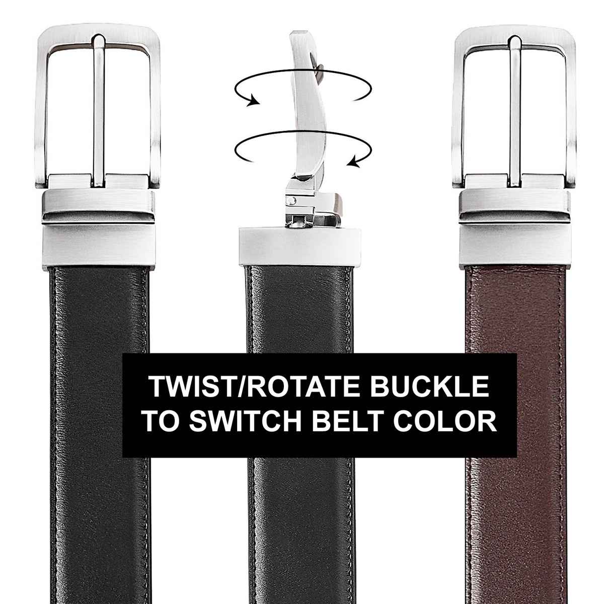 Zoro Men's Reversible Belt for Men | Black/Brown | Can be fits on up to 40 inches Waist size