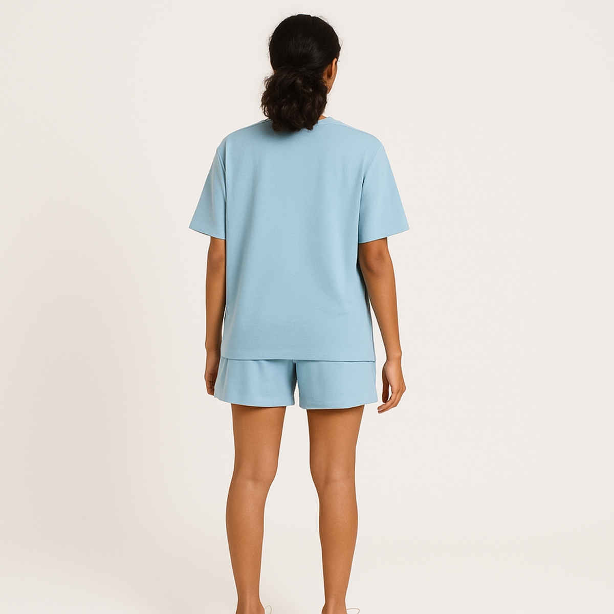 EQL Women's Pure Cotton Shorts | Light Blue - L
