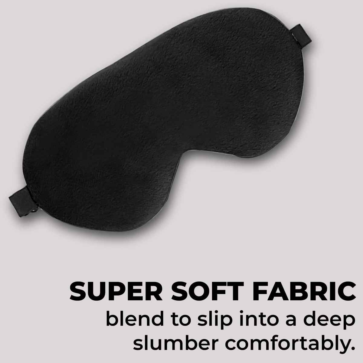 Trajectory Unisex Solid Microfiber Eye Mask | Black - Free Size