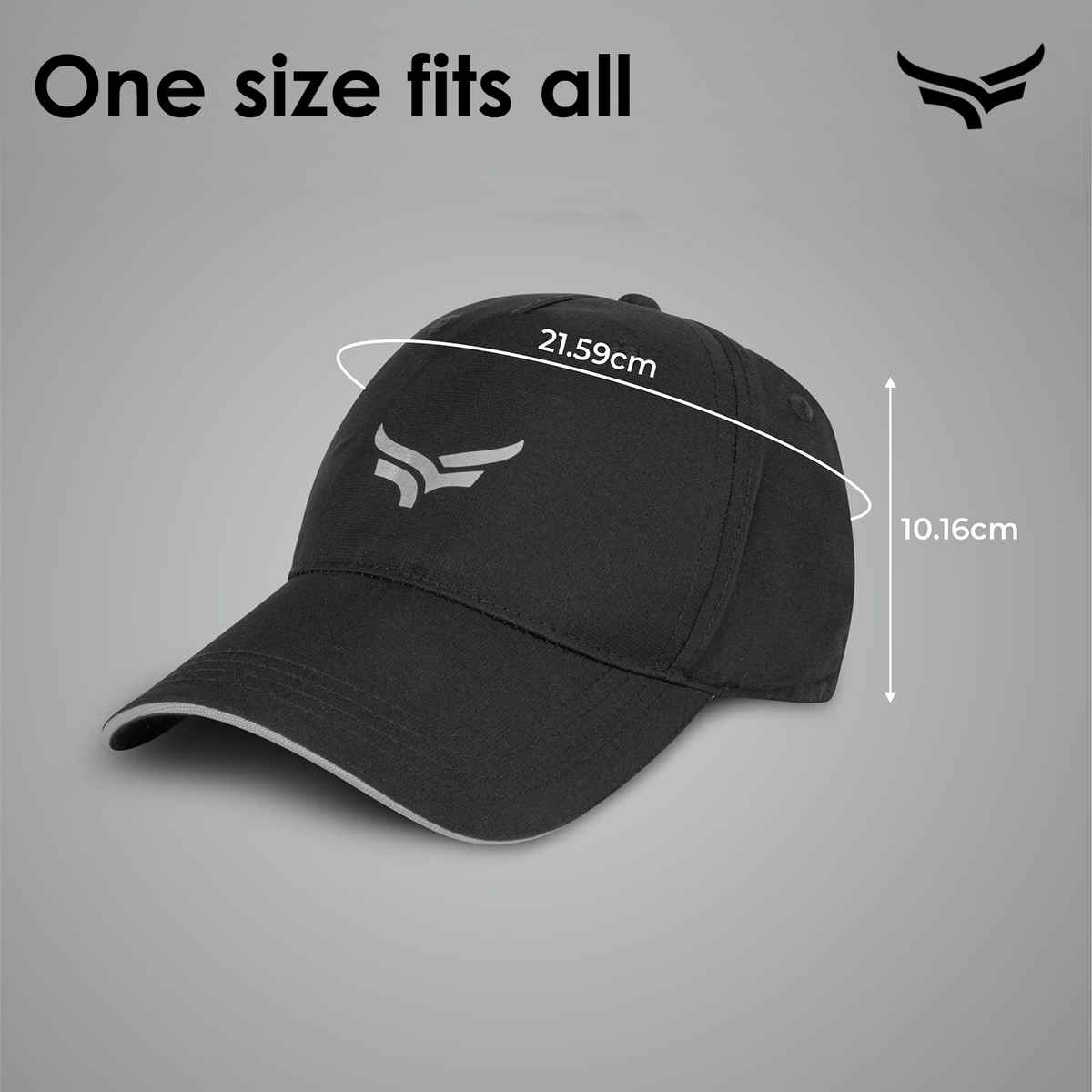 Unisex Adjustable Poly Cotton Head Cap- Black and Grey