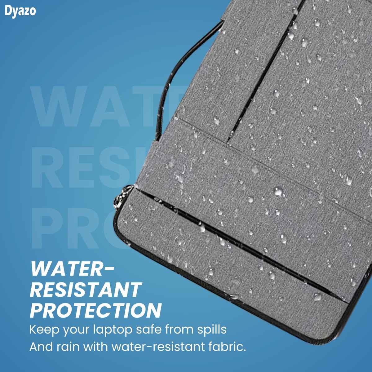 Dyazo Laptop Sleeve with Handle and Two Front Pockets | 15 to 15.6 Inch | Grey