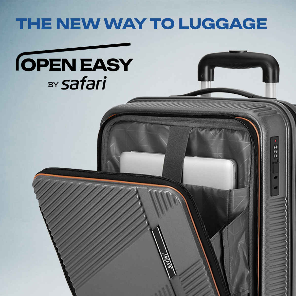 Safari Aeon Cabin Luggage with Laptop Compartment | Gun Metal