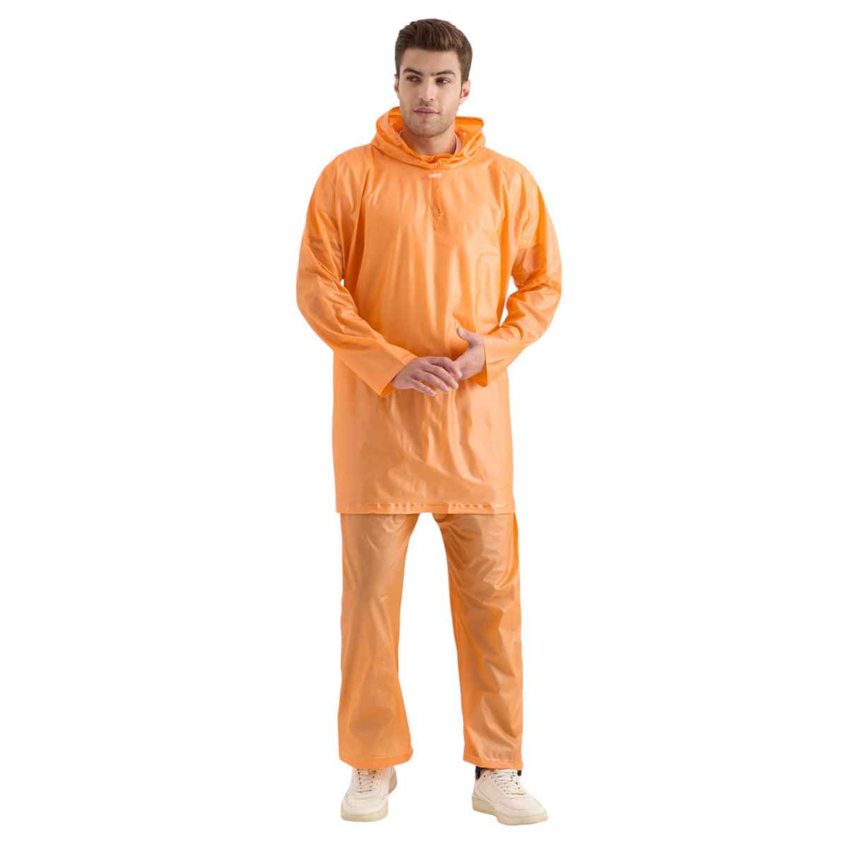 Highland Men's Leader | PVC Poncho With Pant | Orange - Free Size