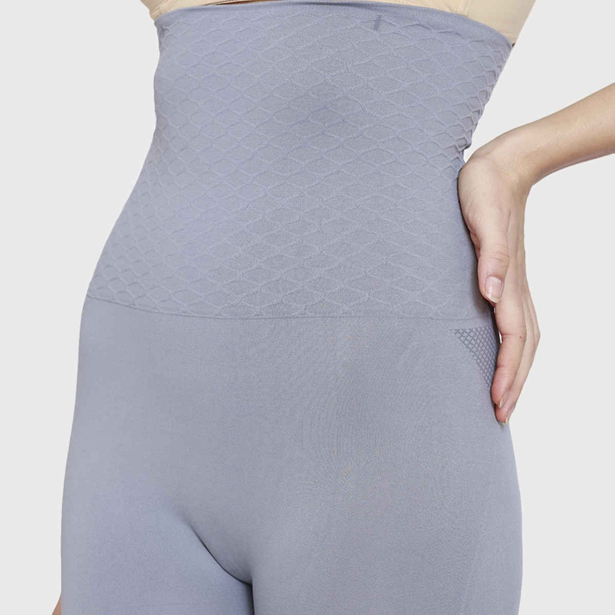 Zivame Women's All Day Highwaist Thigh Shaper | Grey - L