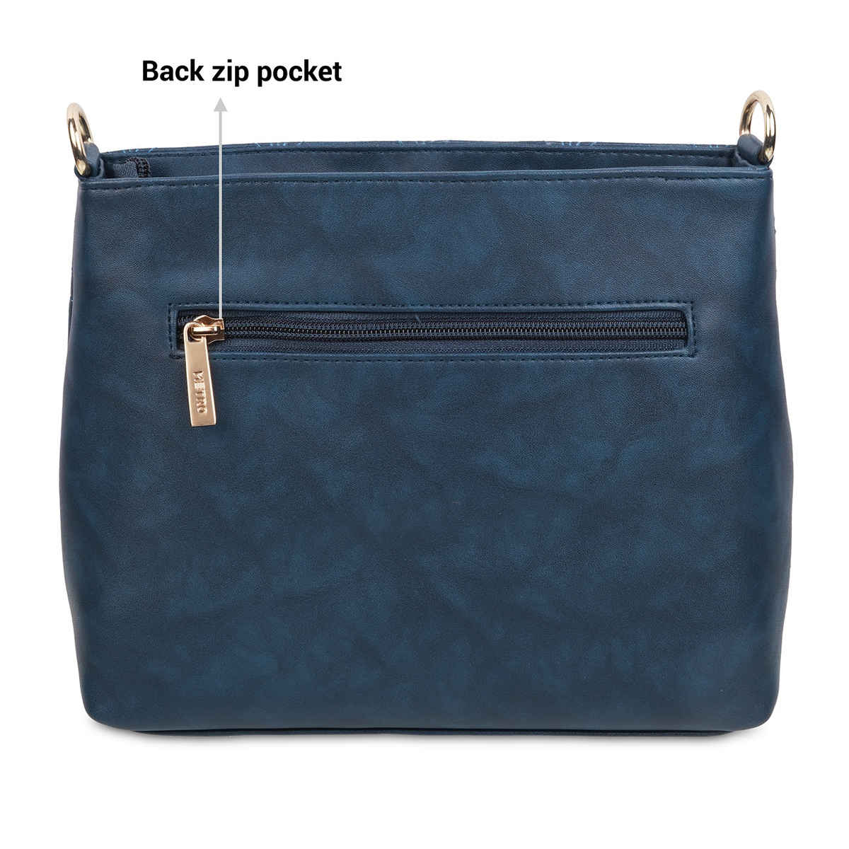 Metro Blue Synthetic Sling Bag for Women | 66-176-45