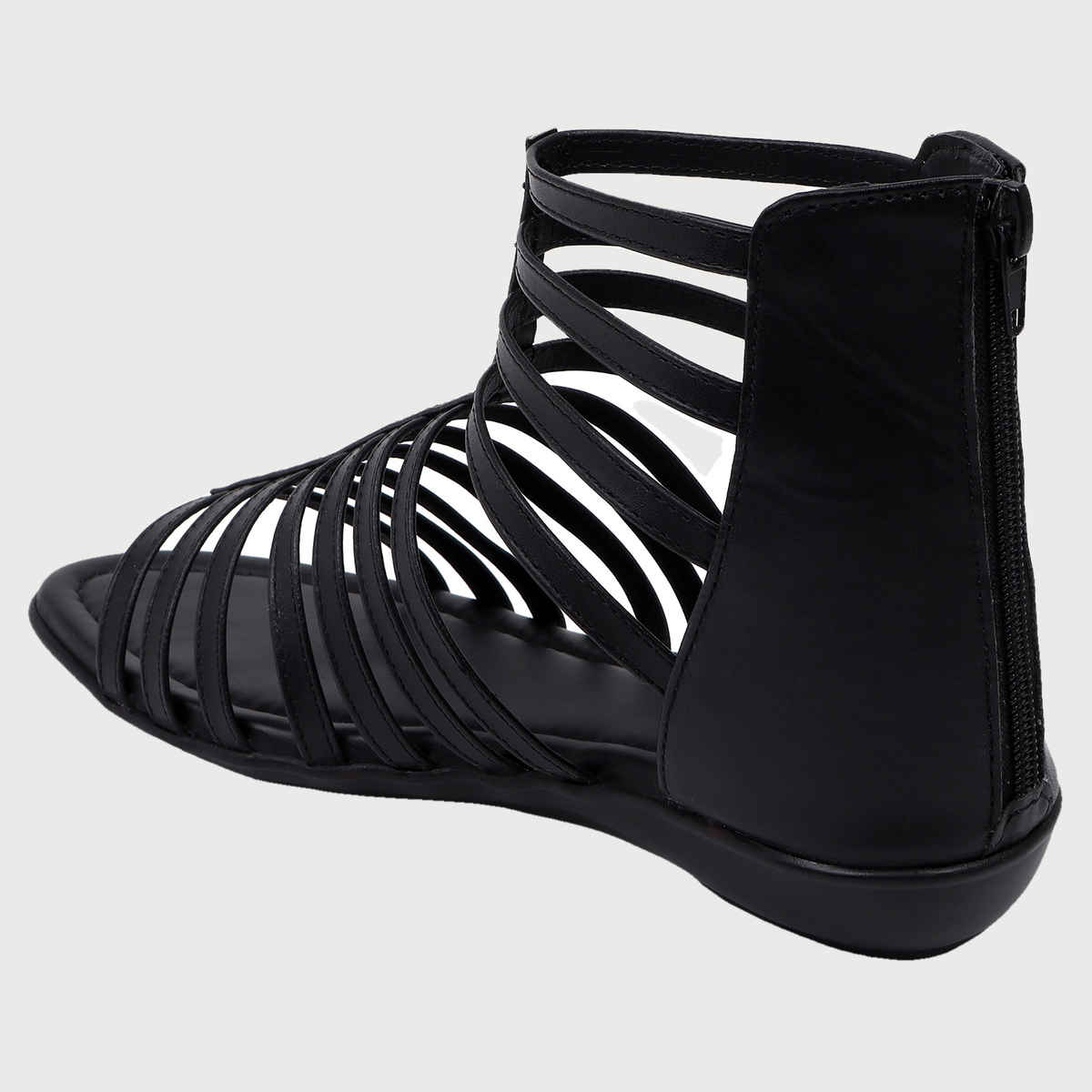 Trase Women Fashion Flat Gladiator Sandals - Black | 6 UK