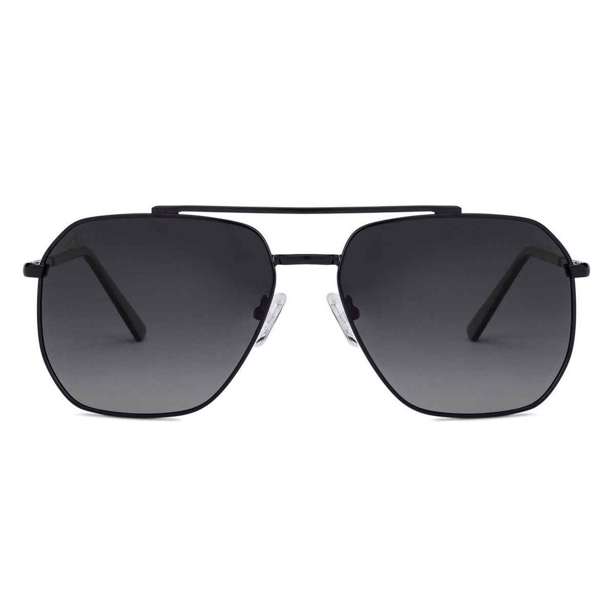 Vincent Chase By Lenskart | Polarized Sunglasses Full Rim | Unisex |Rectangle | Medium-141mm |Black