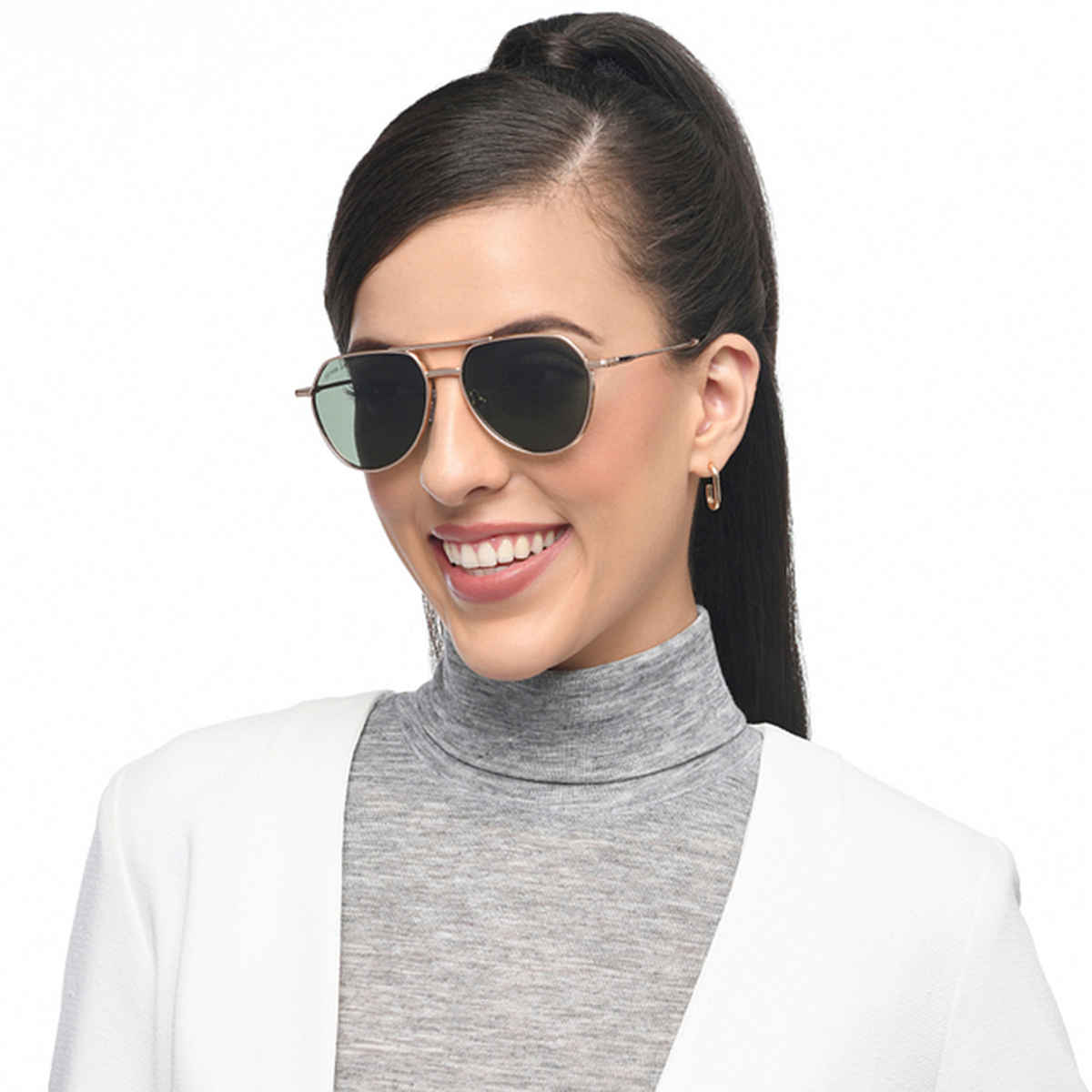 John Jacobs By Lenskart | Premium Polarized Sunglasses | Unisex | Aviator| Medium-141mm |Gold-Black