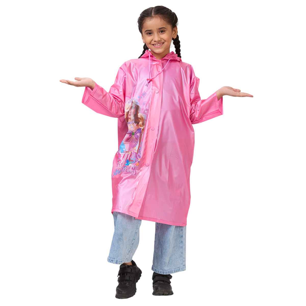 Highlands Popular Graphic Printed | Children's Baggy Raincoat | Girls Raincoat | Pink - 06-07 Yrs