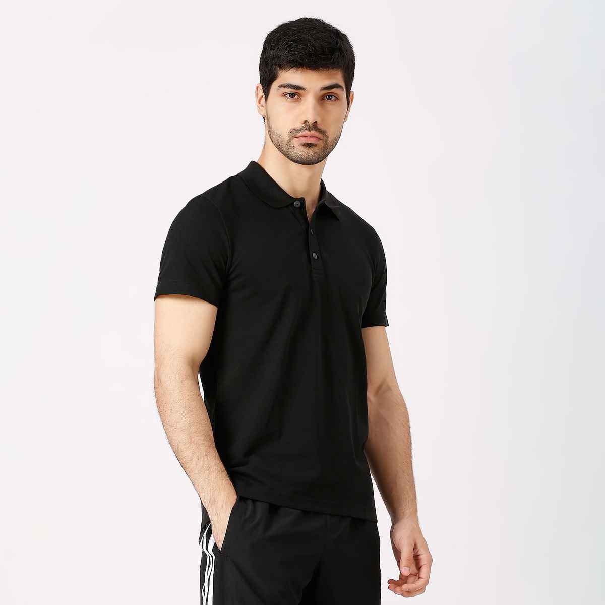 Adidas Men's Solid Black T-Shirt | XL | HI5596