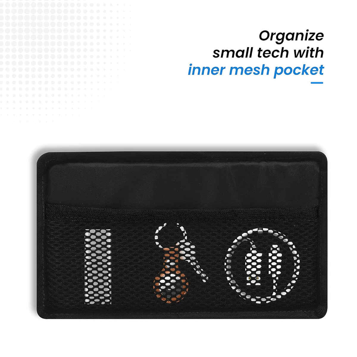 Craloft Laptop Charger Pouch/Travel Organizer Pouch for Cables/Hard Disk(Black-Pack of 2)