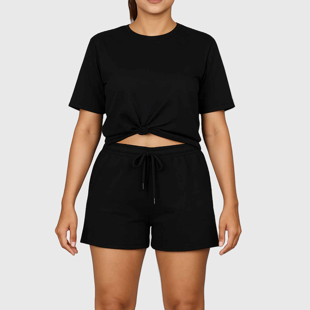 EQL Women's Pure Cotton Shorts | Jet Black - L