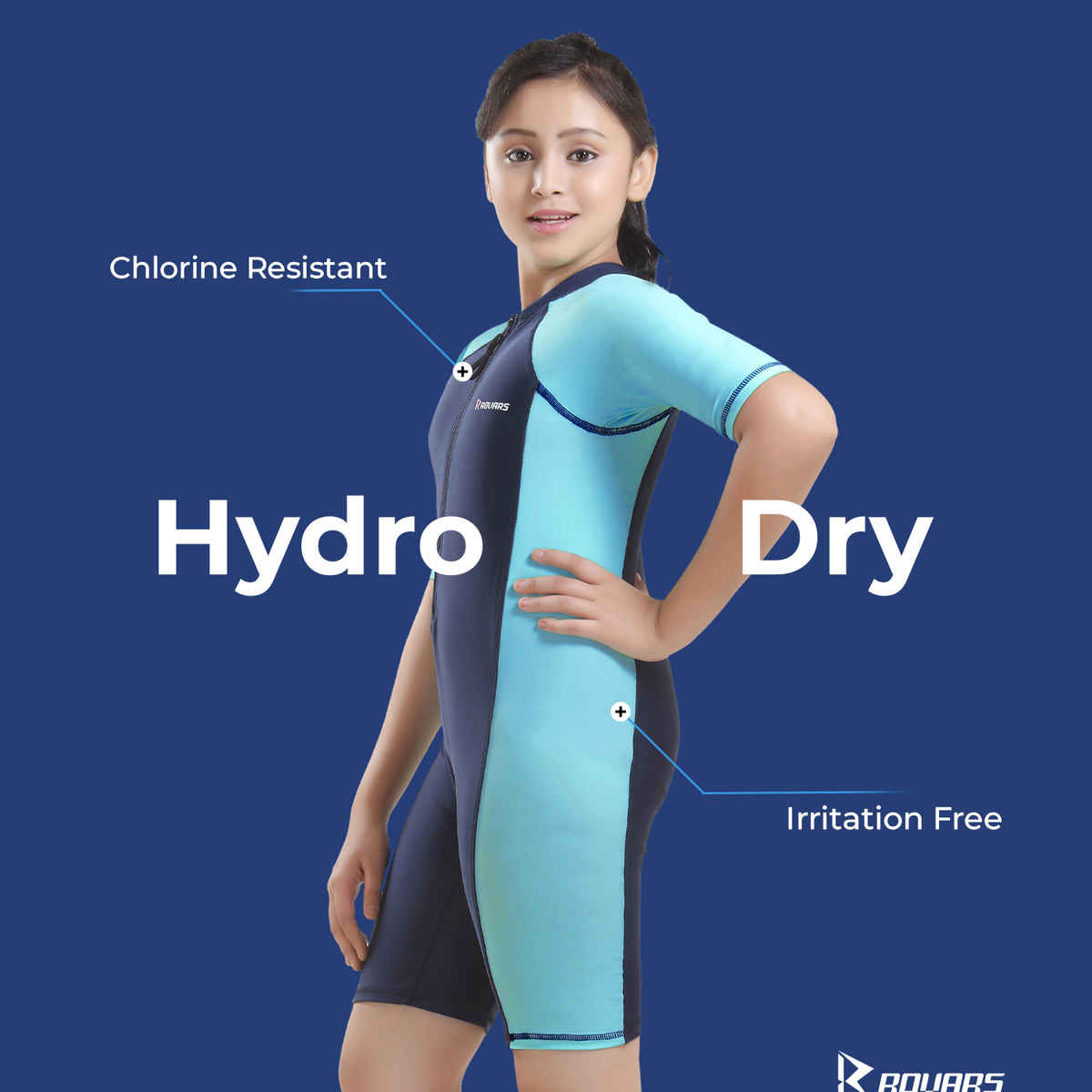 ROVARS Boys, Girls & Unisex Swim & Skating Wear | Navy Blue - 34