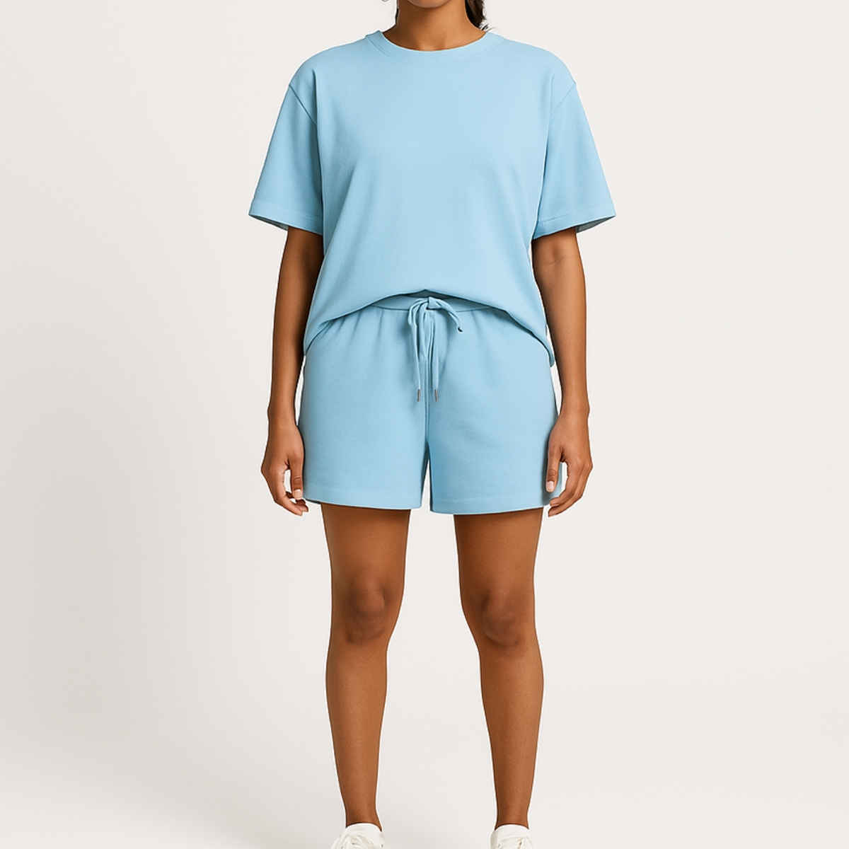 EQL Women's Pure Cotton Shorts | Light Blue - L