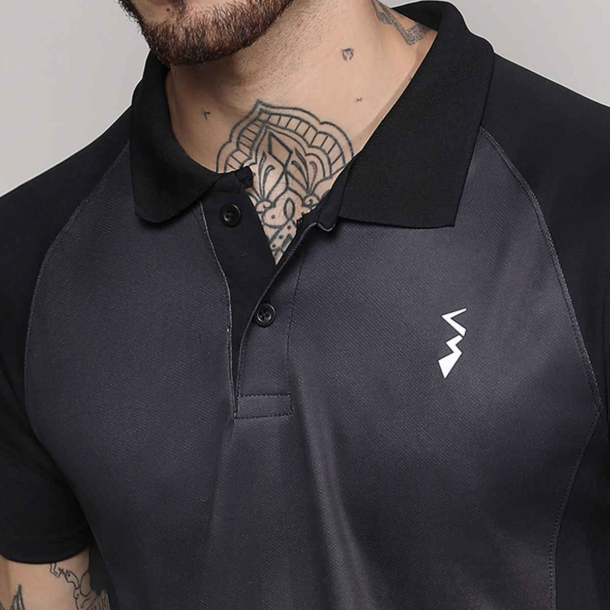 Campus Sutra Men's Polo Activewear T-shirt | Red & Black - M