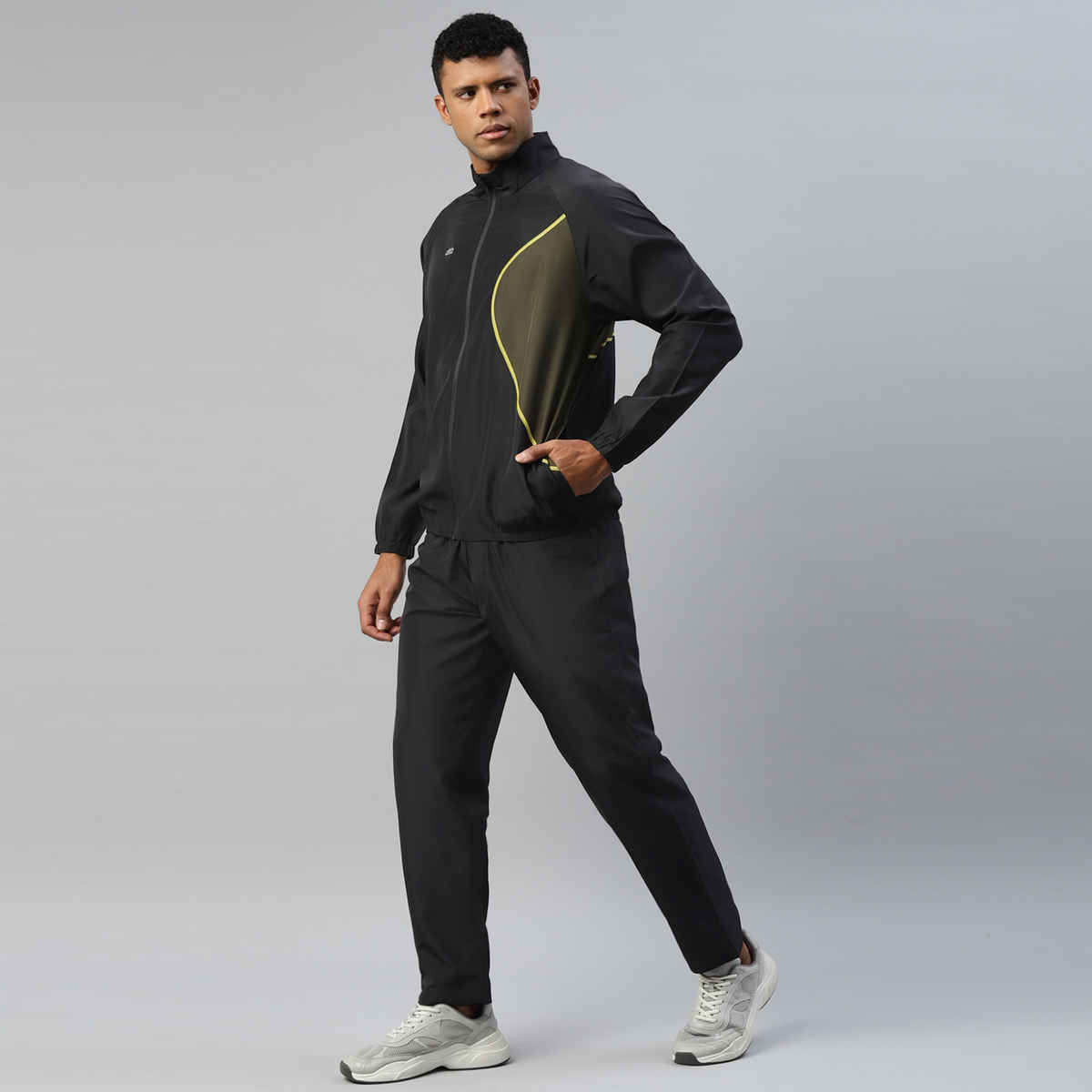 Dida Men's Sports Track Suit | Regular Comfortable Stretchable Dry-Fit | Black - L