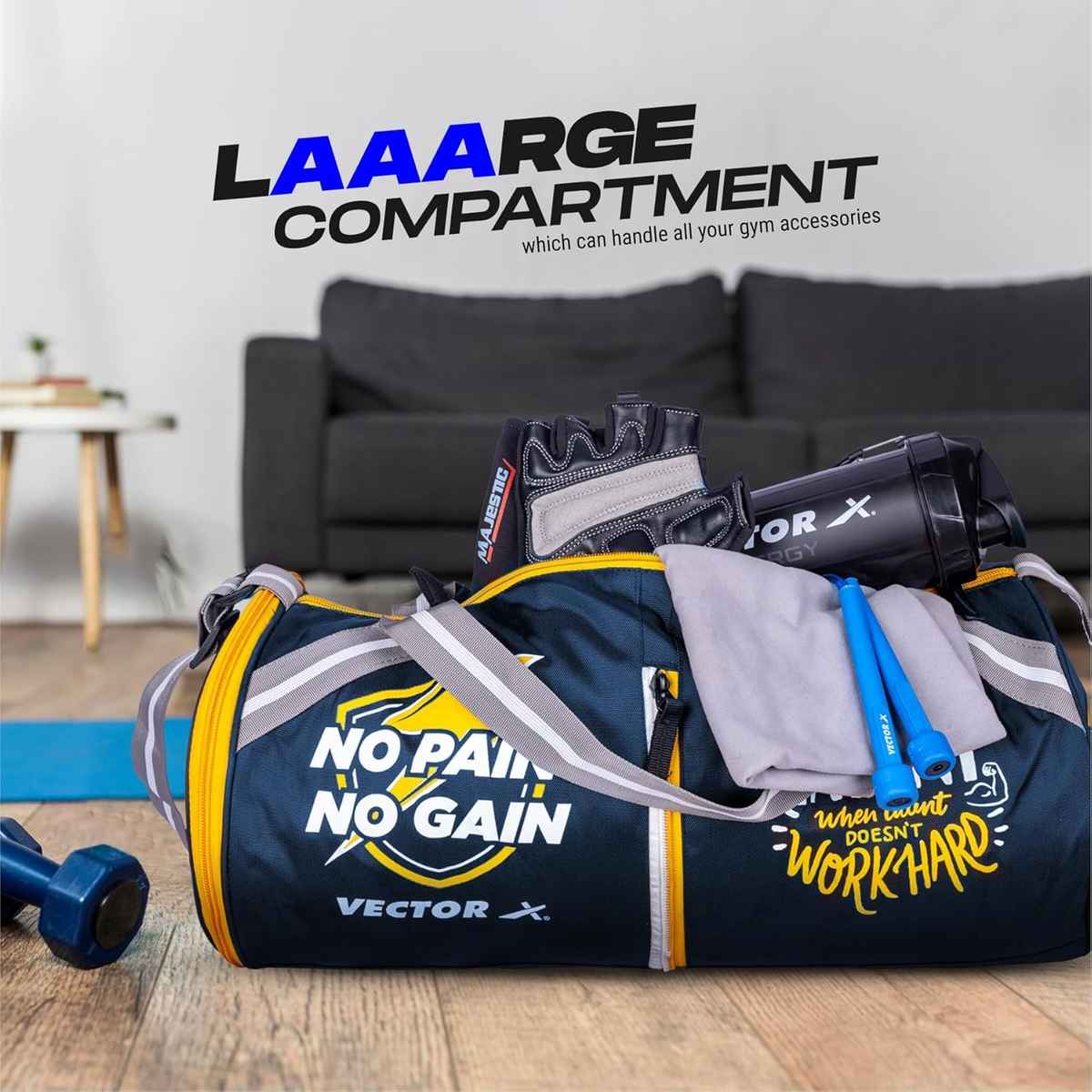 Vector X Women's Polyester 22 L Gym Bag | Blue