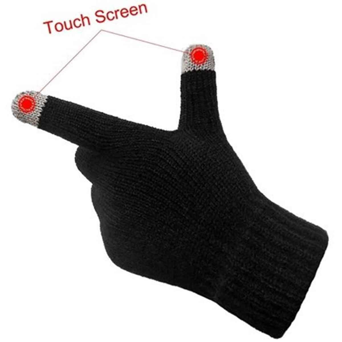 Infispace Unisex Winter Woolen Earmuff Beanie Knitted Cap Neck Set with Finger Gloves | Blue