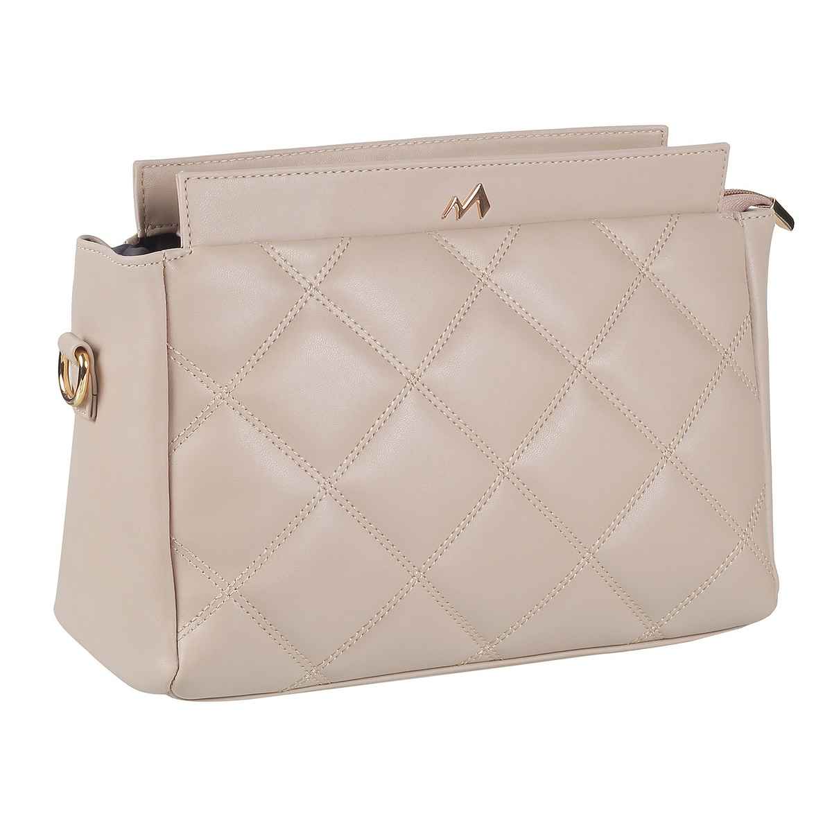 Metro Women's Solid PU 2.5 L Sling Bag | Beige - One Size