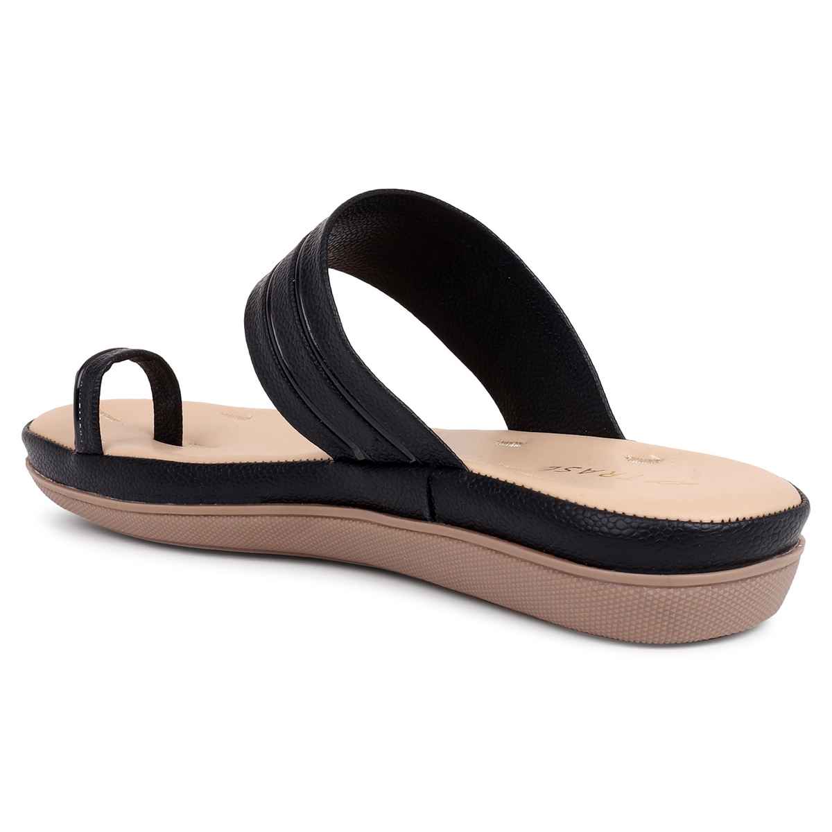 Trase Comfortable Flat Slippers For Women - Black | 8 UK