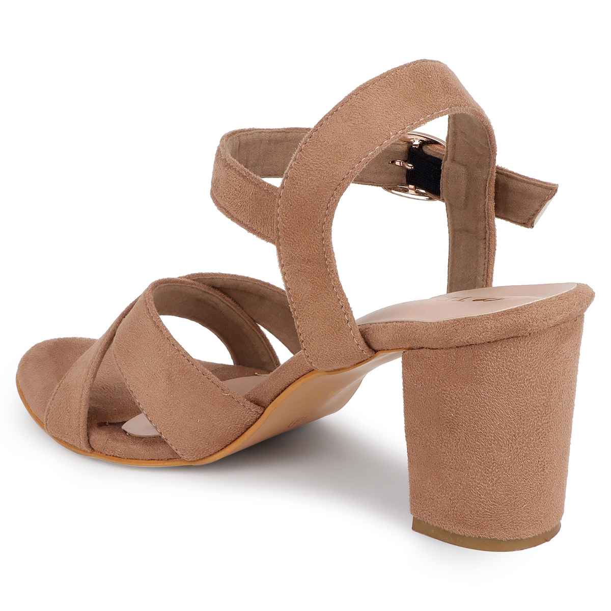 Trase Block Heels Sandals For Women - Beige | 7 UK