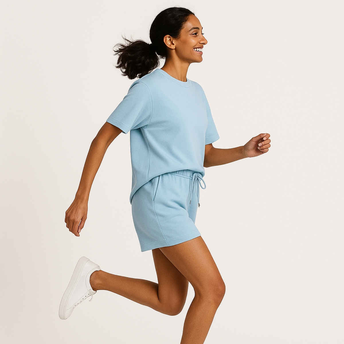 EQL Women's Pure Cotton Shorts | Light Blue - L