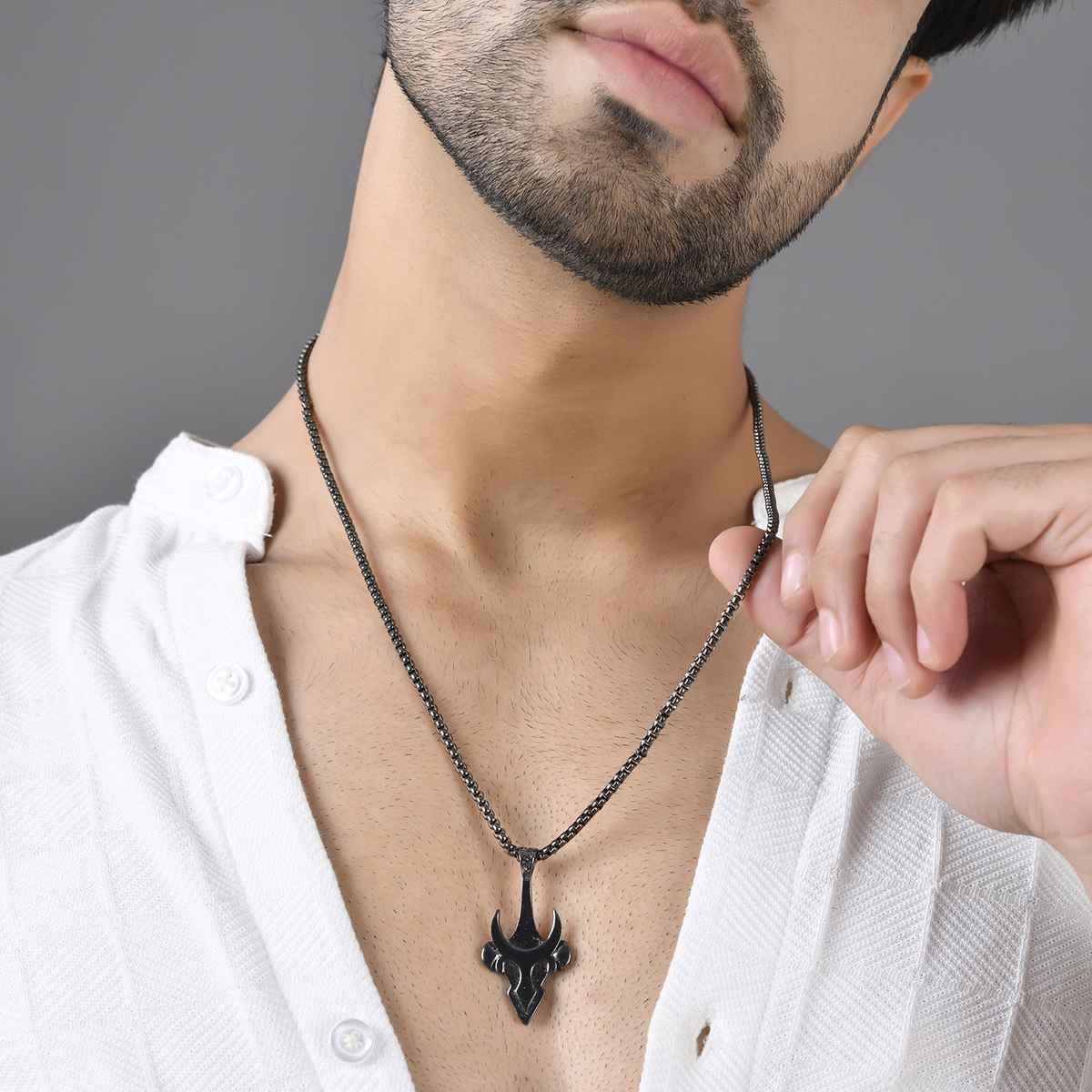 Voylla Eclipse Tribal-Inspired Edgy Black Men s Pendant