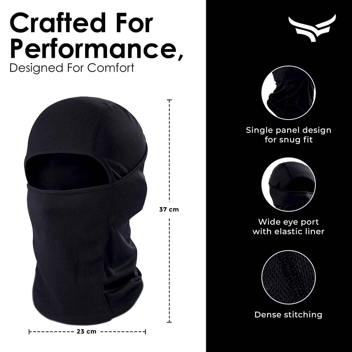 UV Protected full face cover Balaclava- Black