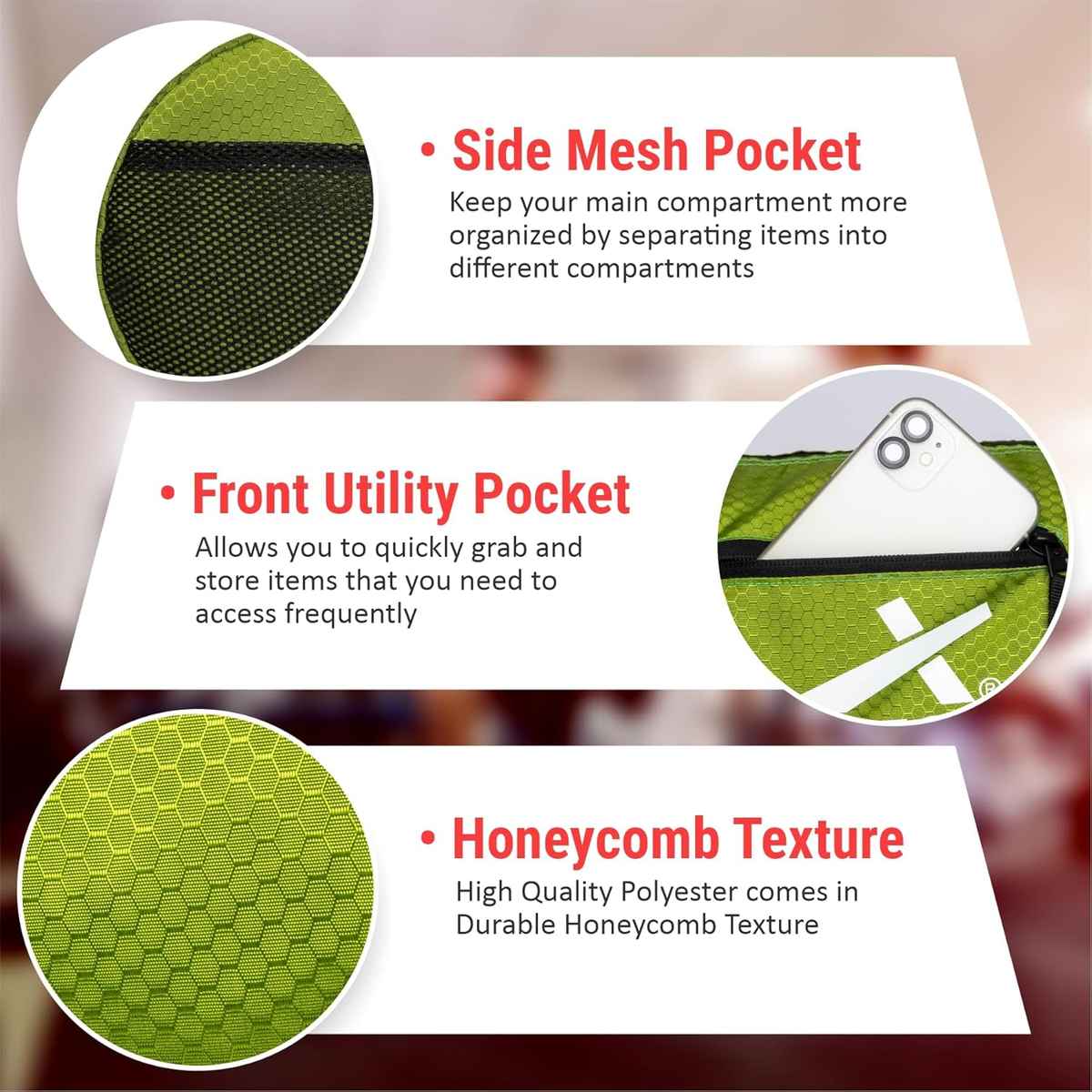 Vector X Unisex Textured Polyester 17 L Gym Bag | Green - One Size