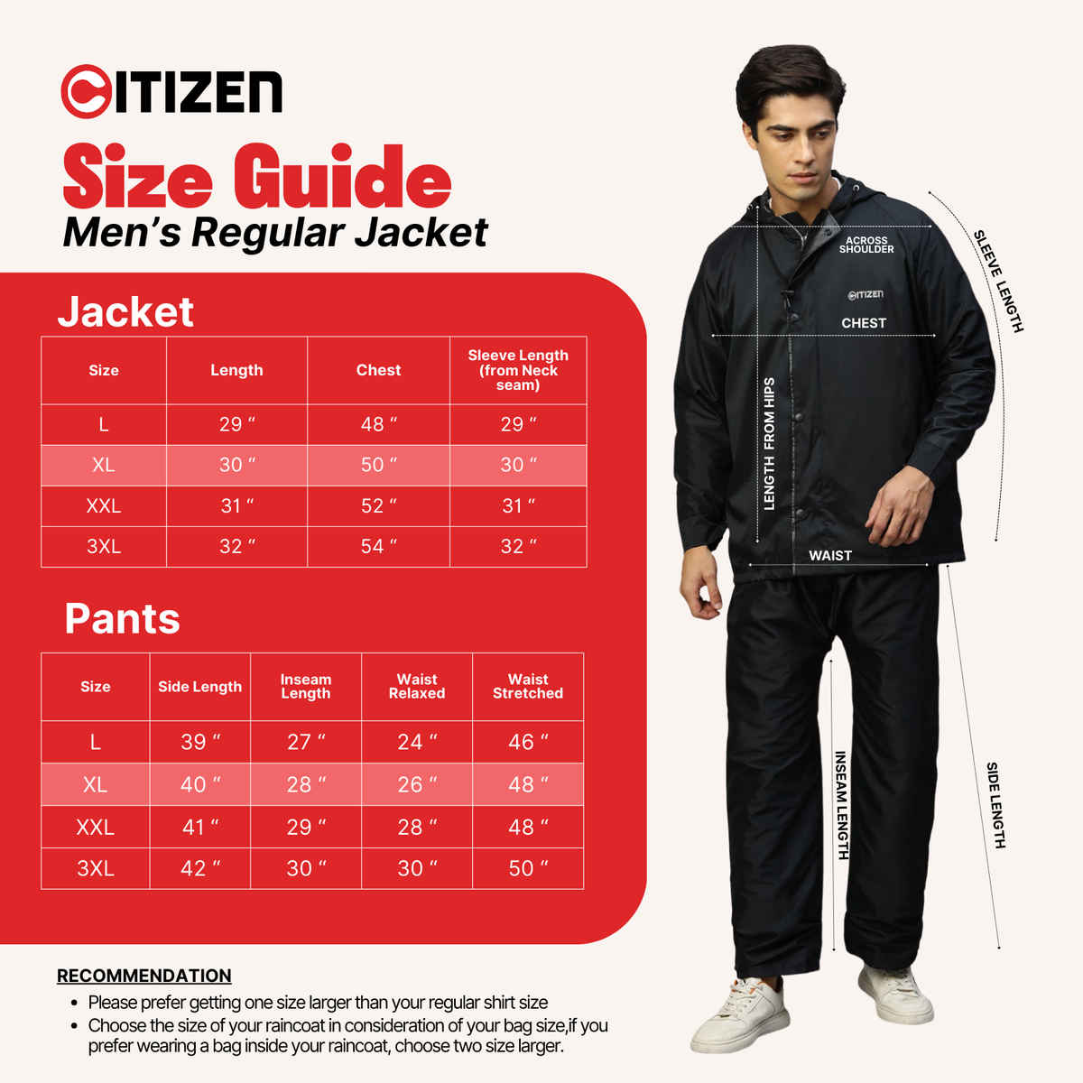 Citizen Men Raincoat Reversible Series | CRRE01 | Black | XL