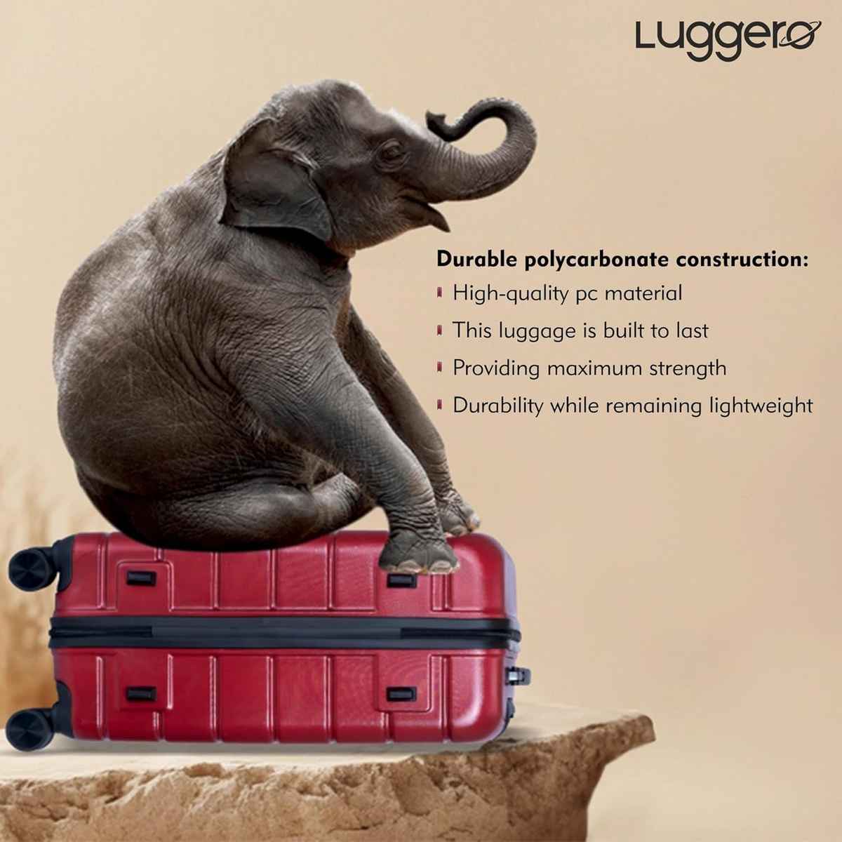 Luggero Eternal Trolley Bag | Chilli Red - M