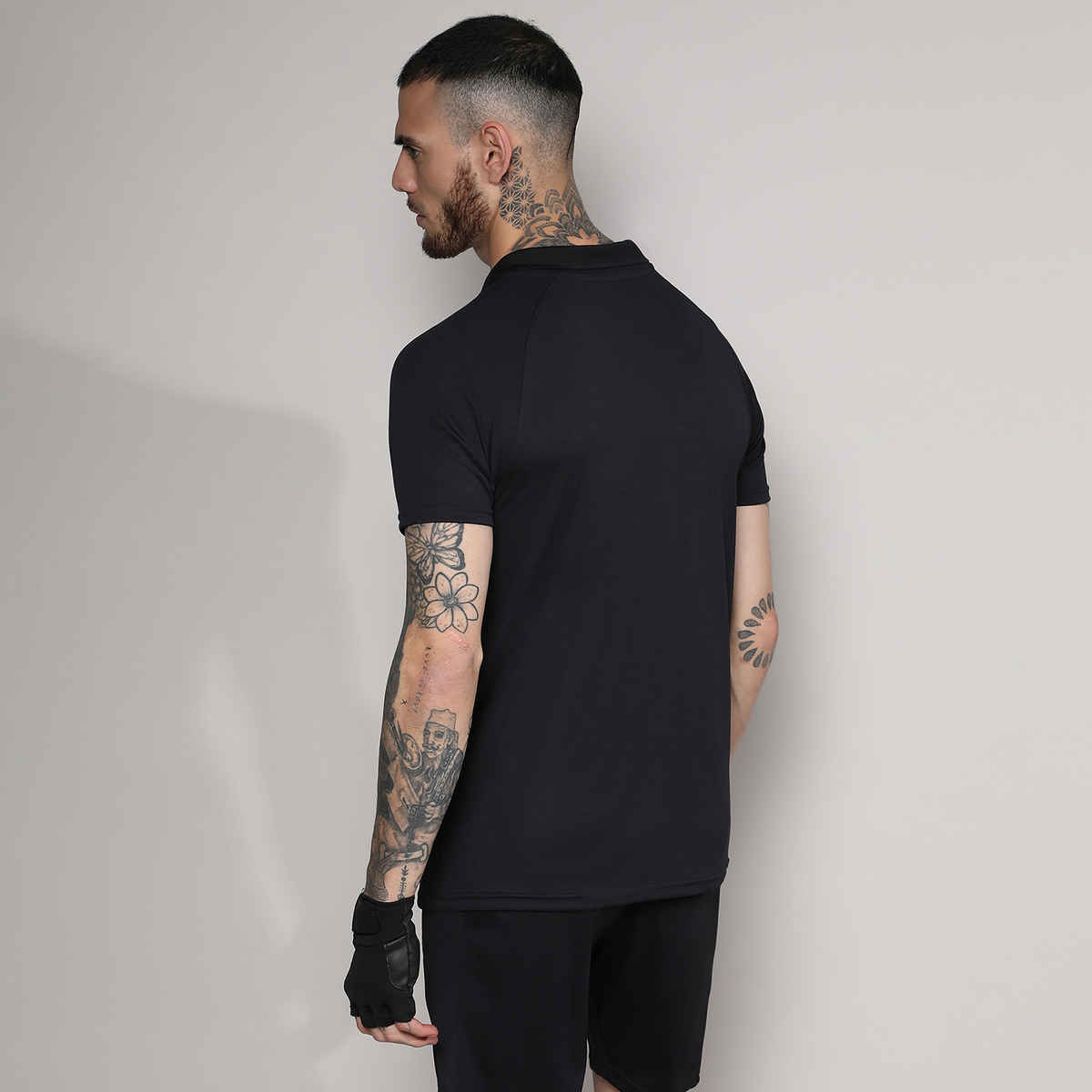 Campus Sutra Men's Polo Activewear T-shirt | Red & Black - M