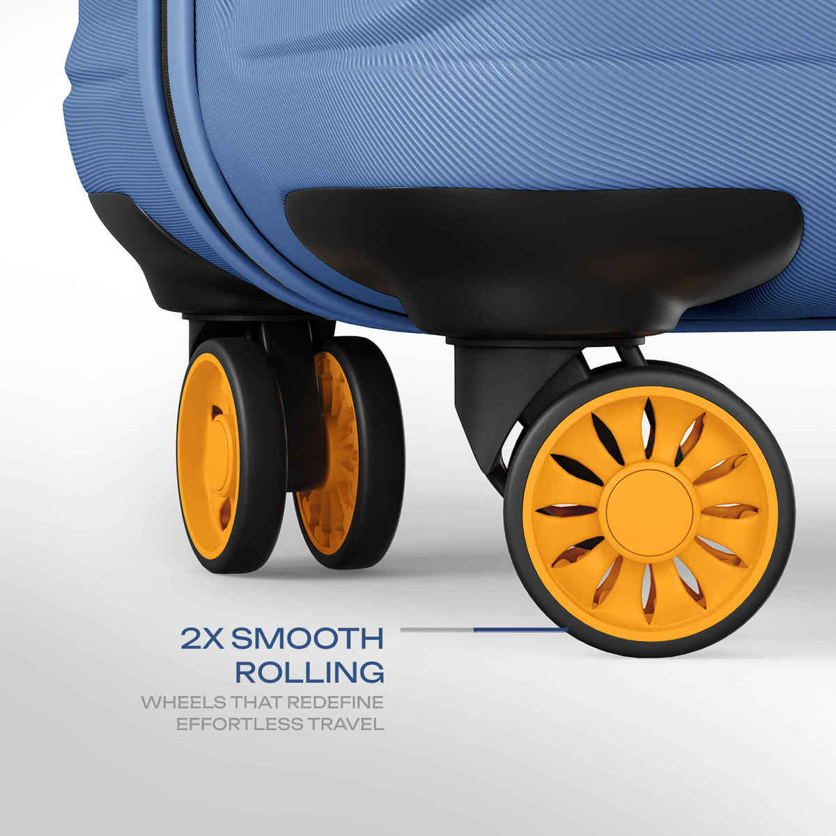 Safari Stratos Cabin Trolley Bag | 360 Degree 8 Wheels Hard Polycarbonate | Steel Blue - 55 cm