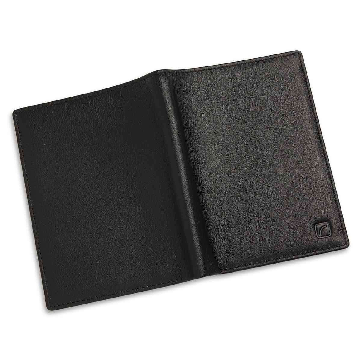 Travel Blue Unisex Solid Leather Passport Wallet | Black