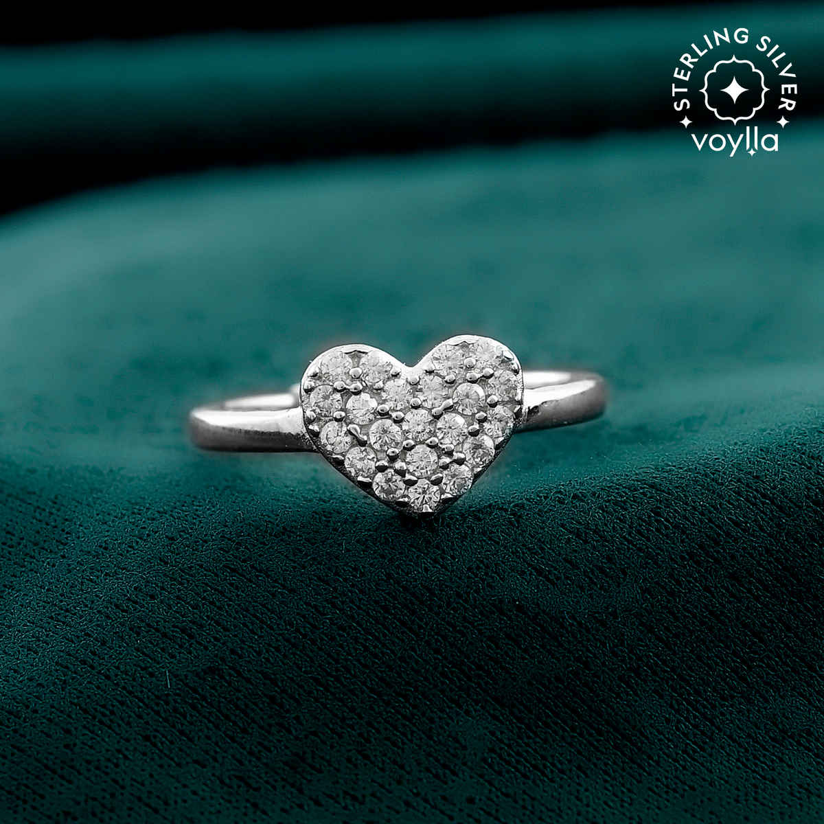 Voylla Valentine's Day Timeless Heart Silver Ring