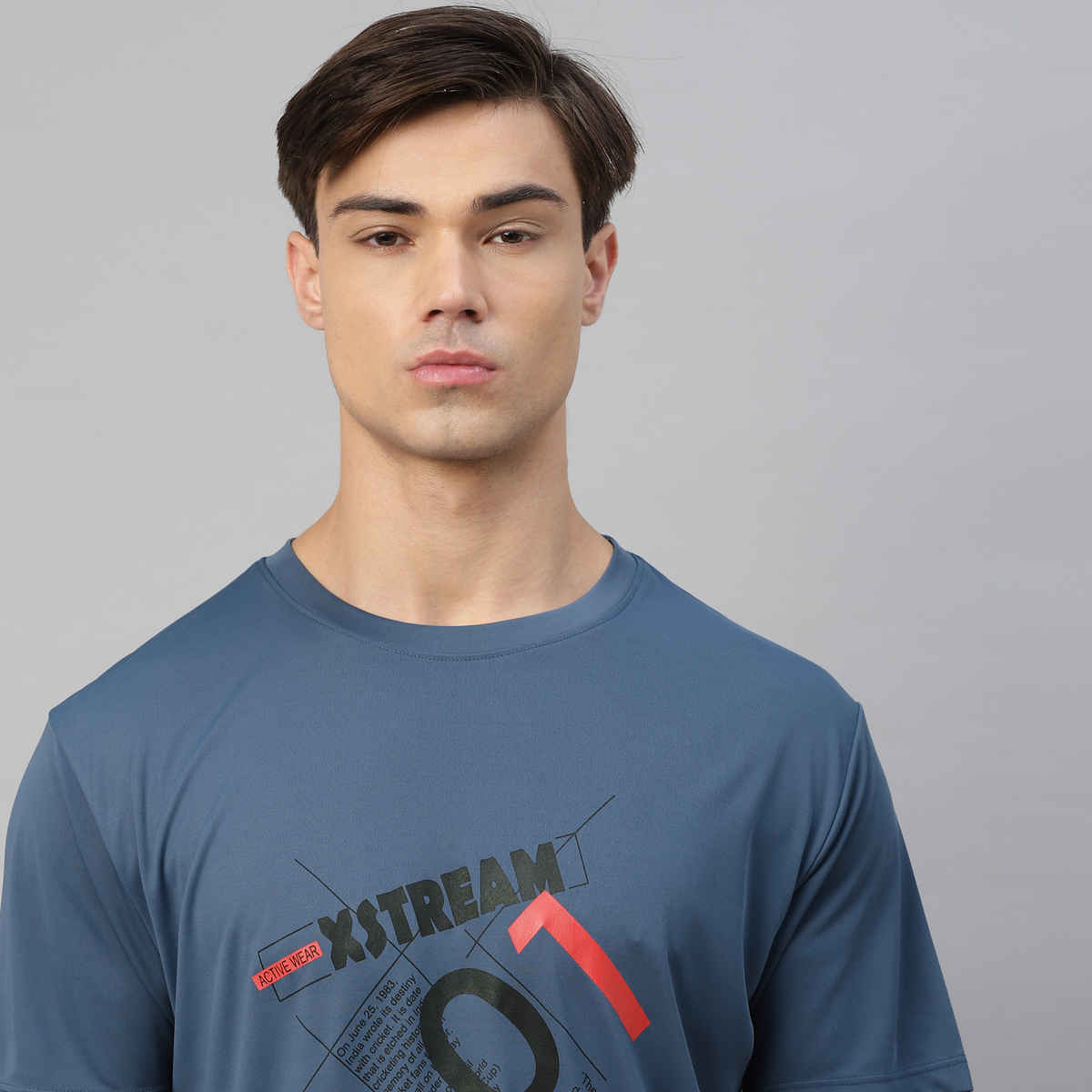 Dida Men's Dry Fit Sports T-Shirt | Comfortable and Stretchable | Bearing Sea - L