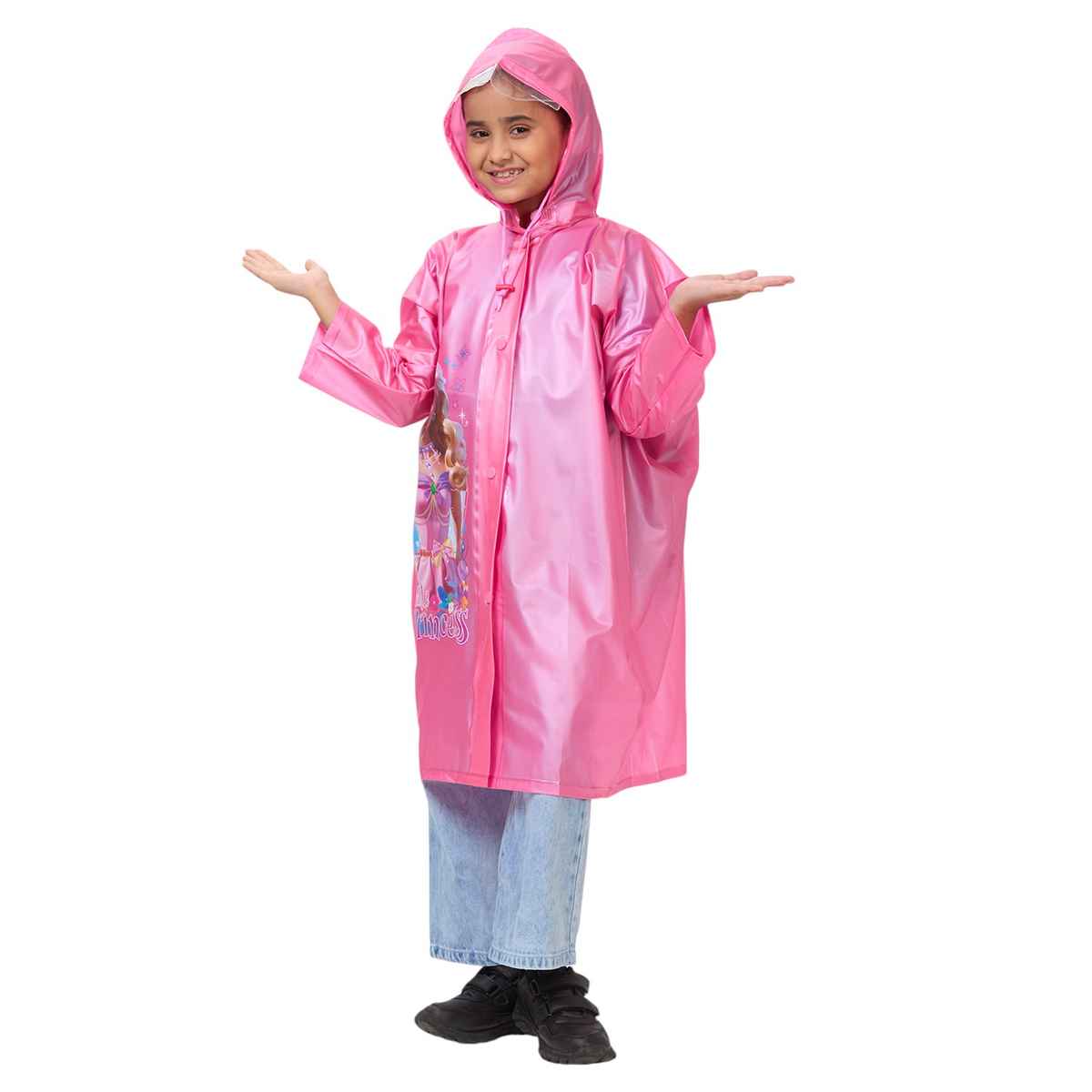 Highlands Popular Graphic Printed | Children's Baggy Raincoat | Girls Raincoat | Pink - 12-13 Yrs