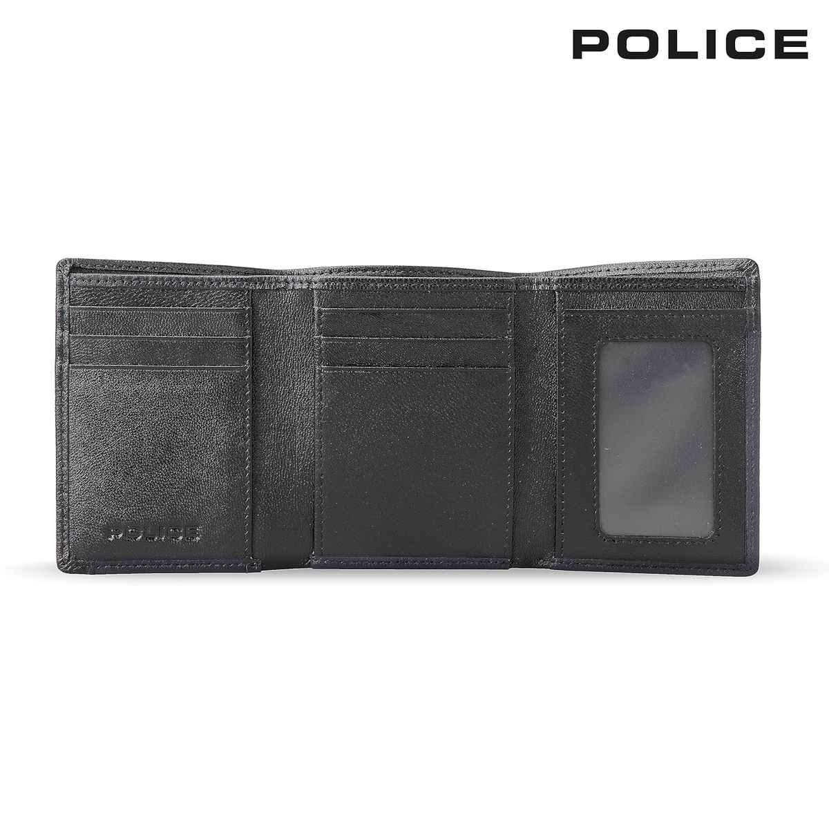 Police Men's Solid Genuine Leather Wallets | Black and Navy - Free Size